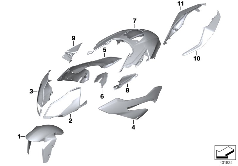 Painted parts YN2E white/blue/red