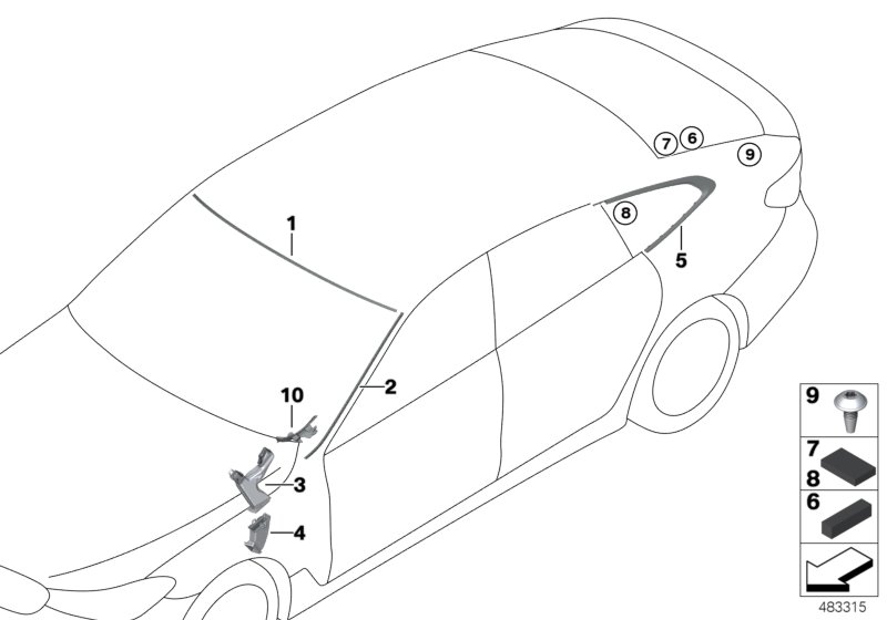 Glazing, mounting parts