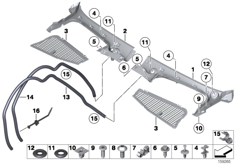 Trim panel, cowl panel, exterior