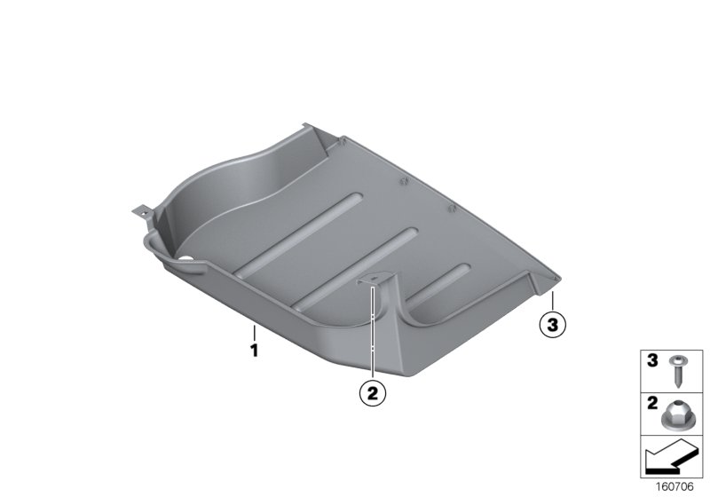 Underbody panelling, rear