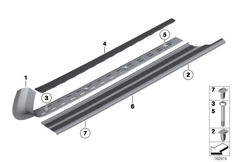 Mucket / trim, entrance