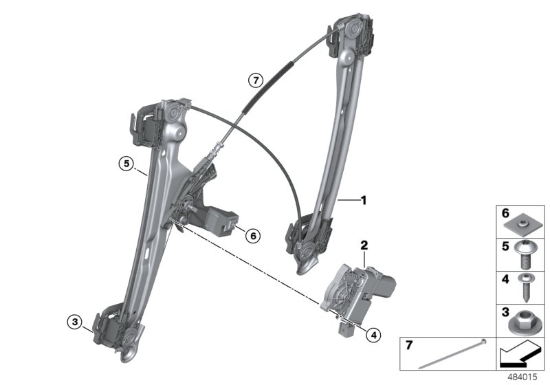 Door window lifting mechanism front