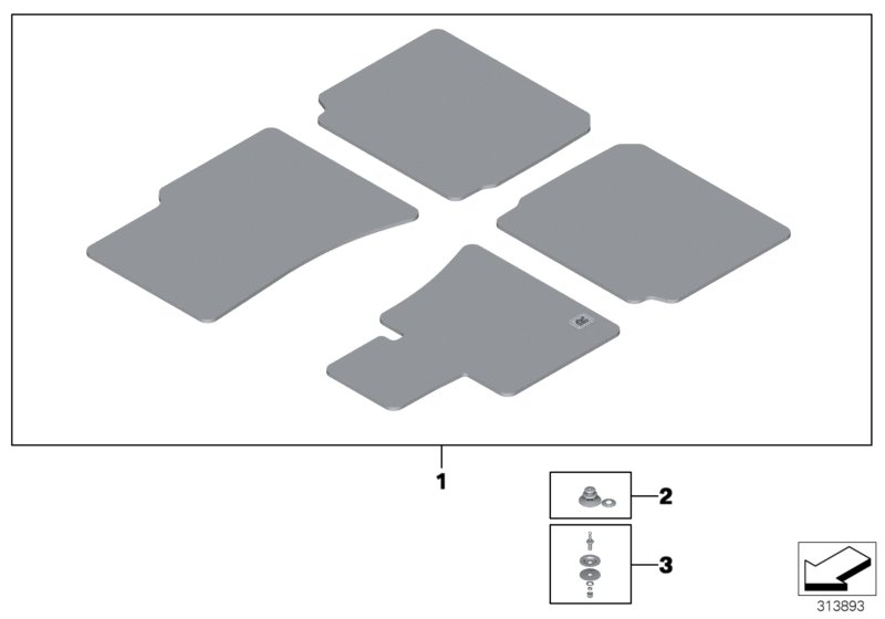 Set, floor mats, Sisal