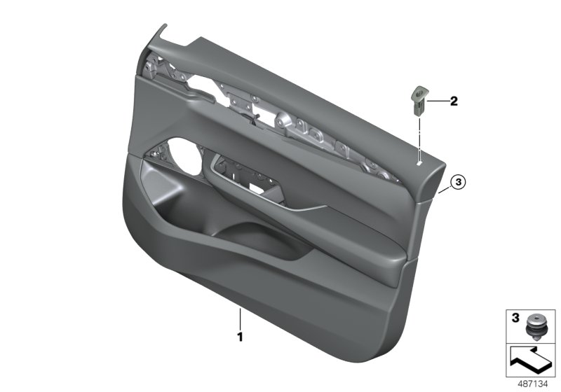 Door trim panel, front