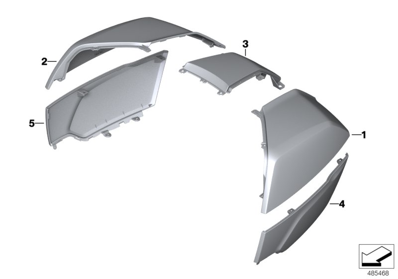 Painted parts f.topcase WND2 blackstorm
