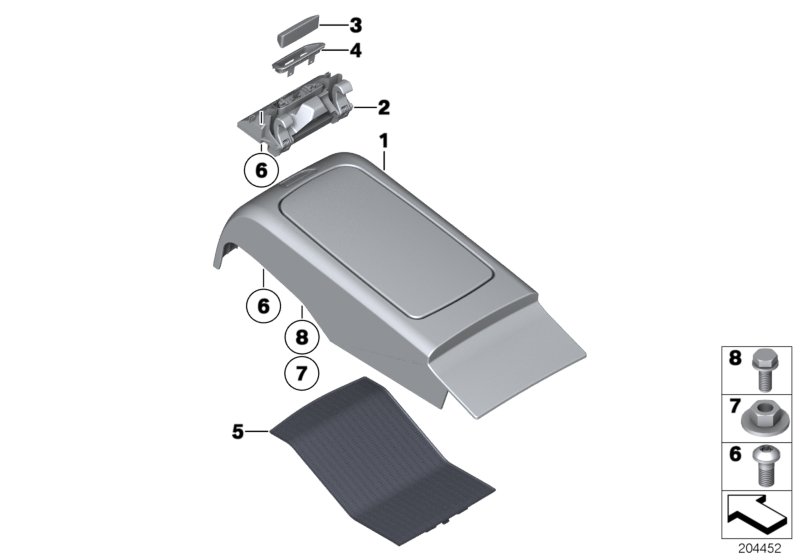 Centre console, rear cabin