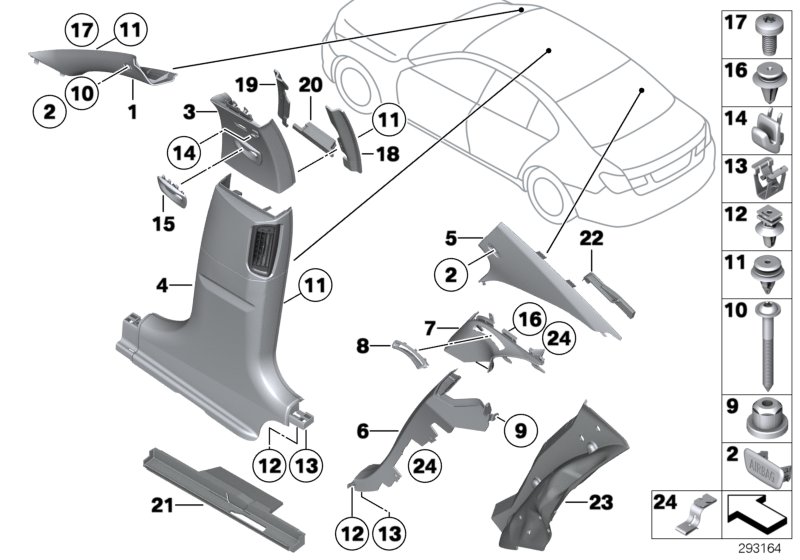 Trim panel A- / B- / C-Column