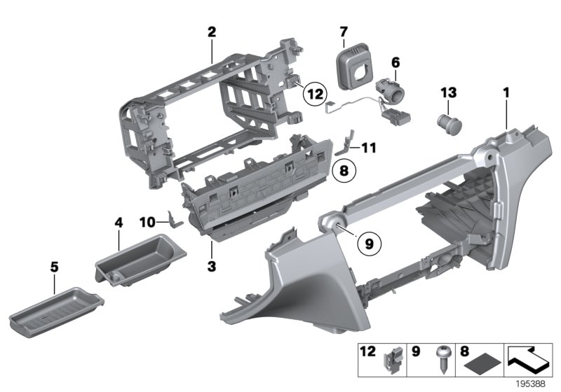 Mounting parts, instrument panel, bottom