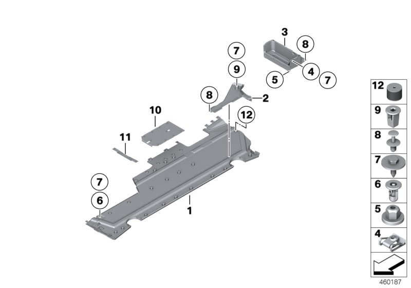 Underbody panelling, rear