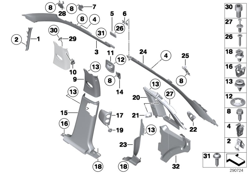 Trim panel A- / B- / C-Column