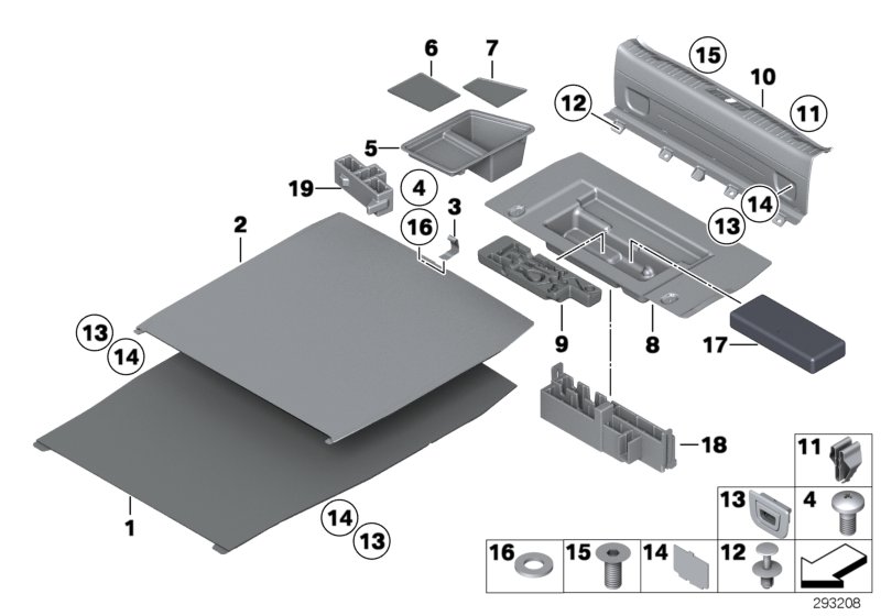 Trim panel, trunk floor