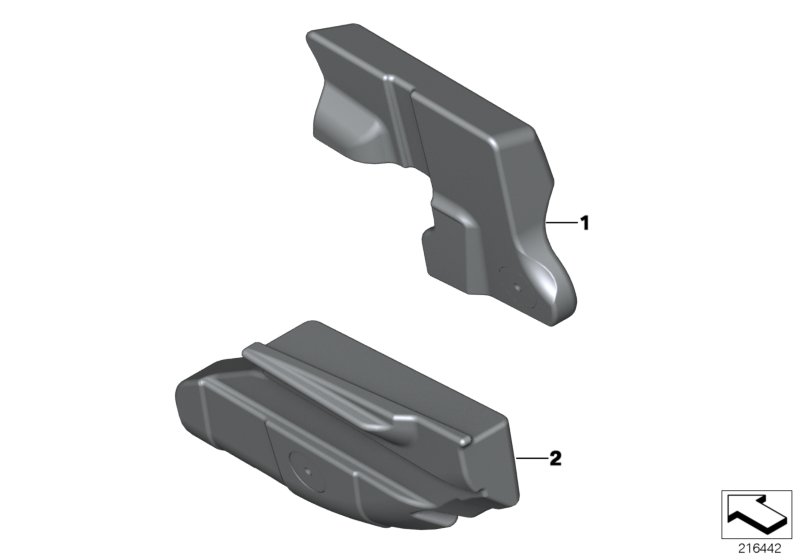 Mounting parts, door trim, rear