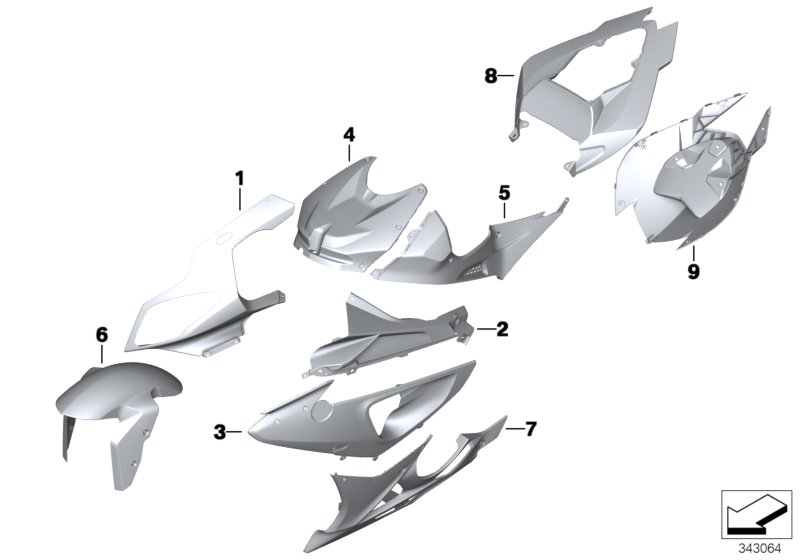 Painted parts WN73 light-grey metallic