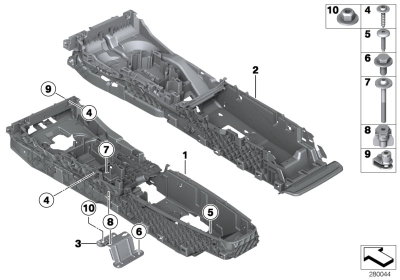 Carrier, centre console