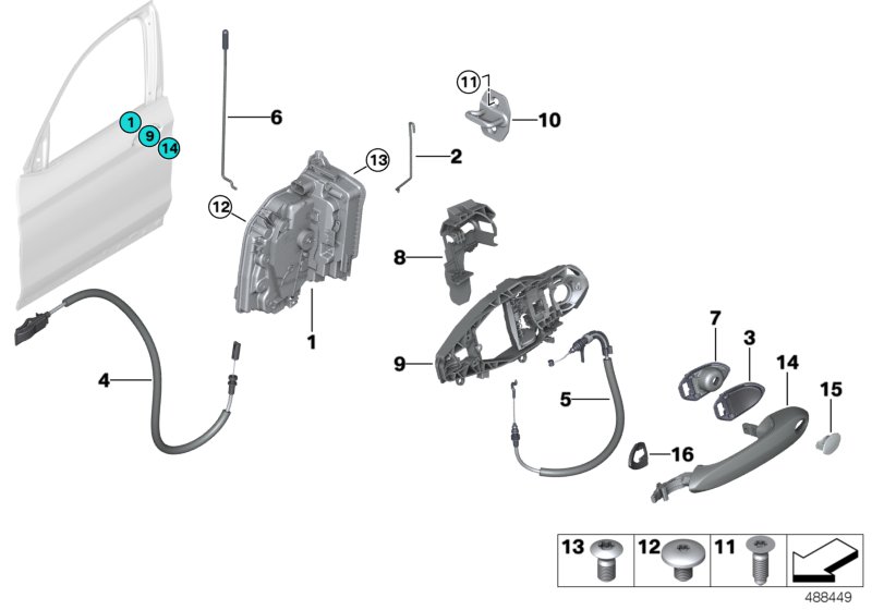 Locking system, door, front