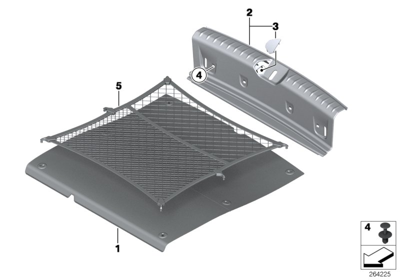 Trim panel, trunk floor