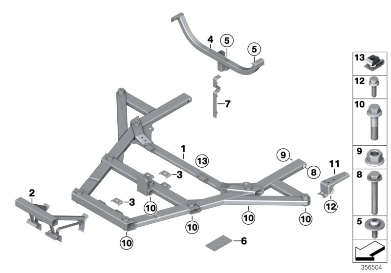 Vehicle underbody, crash structure