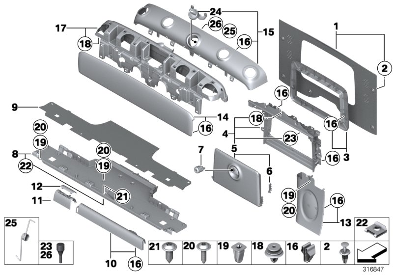 Trim panel, trunk partition