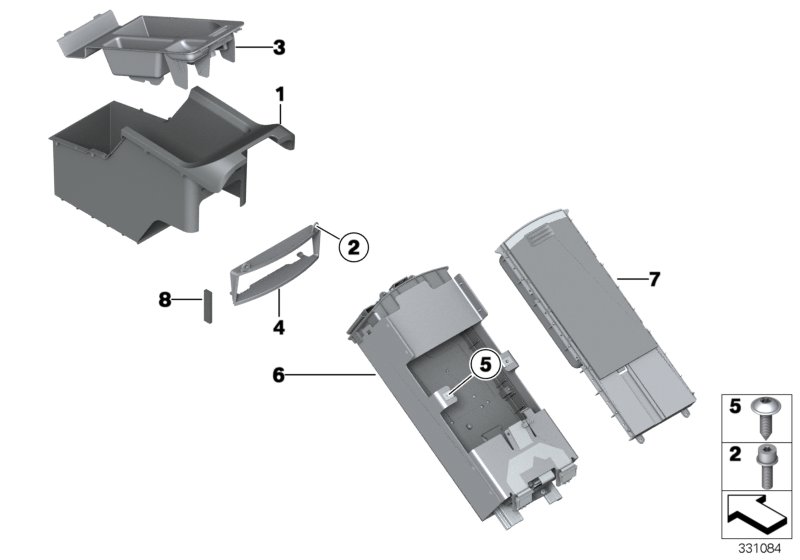 Centre console cubbies