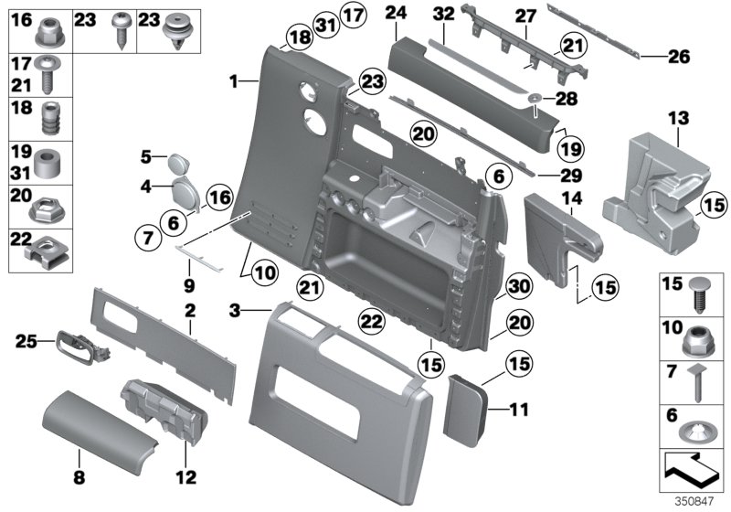 Door trim panel, front