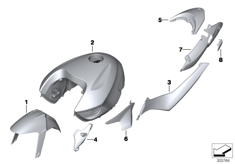 Painted parts WN43 saphir-schwarz met.