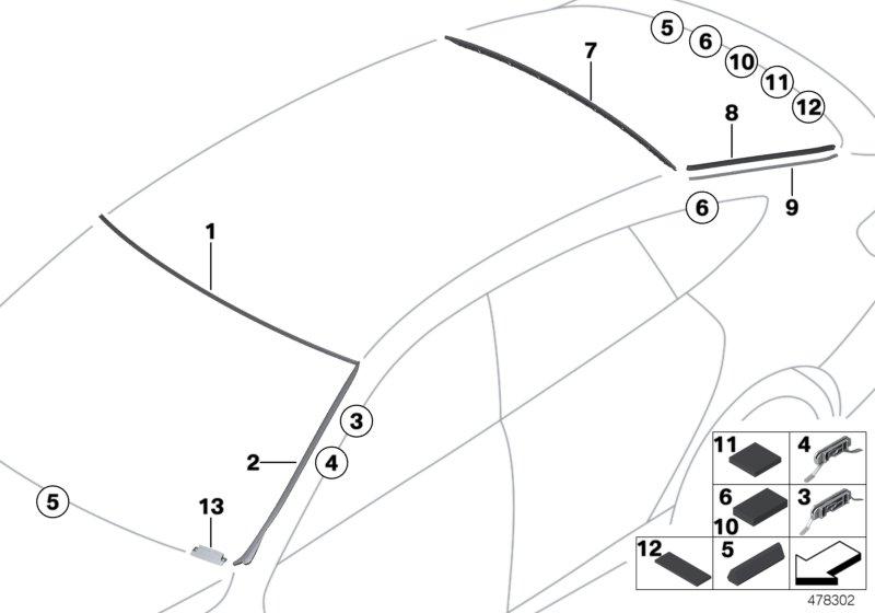 Glazing, mounting parts