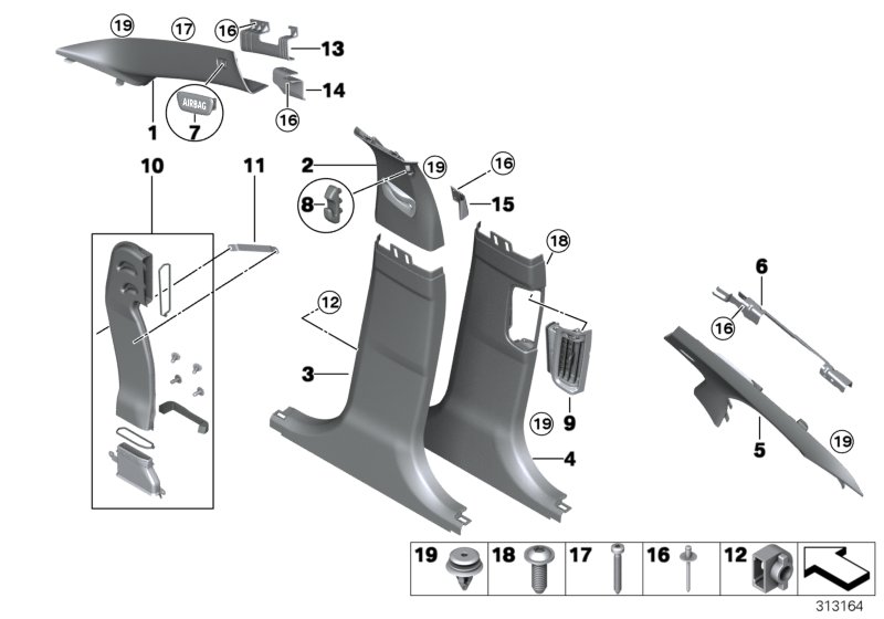 Trim panel A- / B- / C-Column