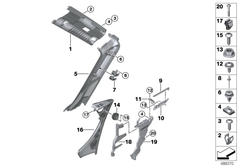 Interior equipment, top