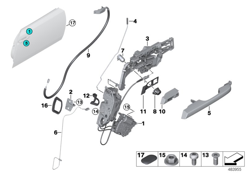 Locking system, door, front