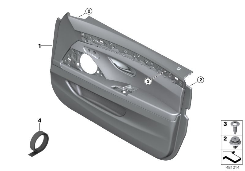 Door trim panel, front