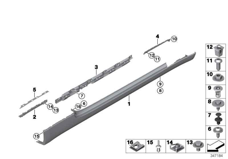Cover door sill / wheel arch