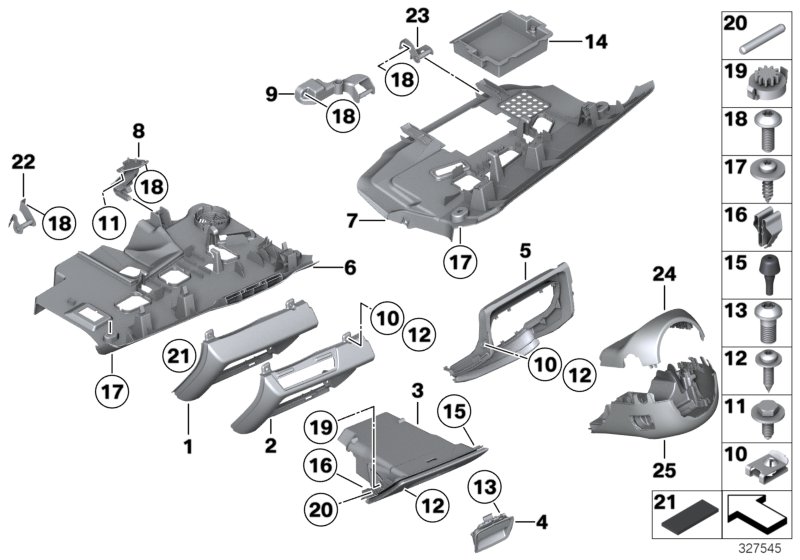 Mounting parts, instrument panel, bottom