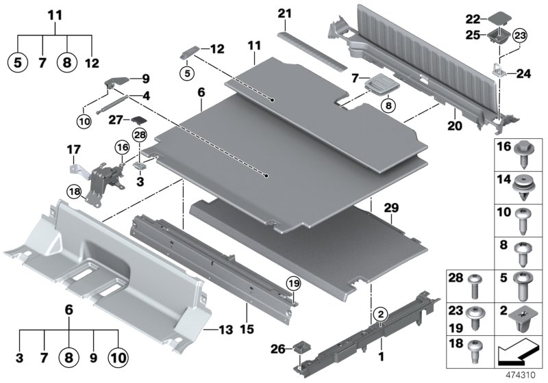 Trim panel, trunk floor