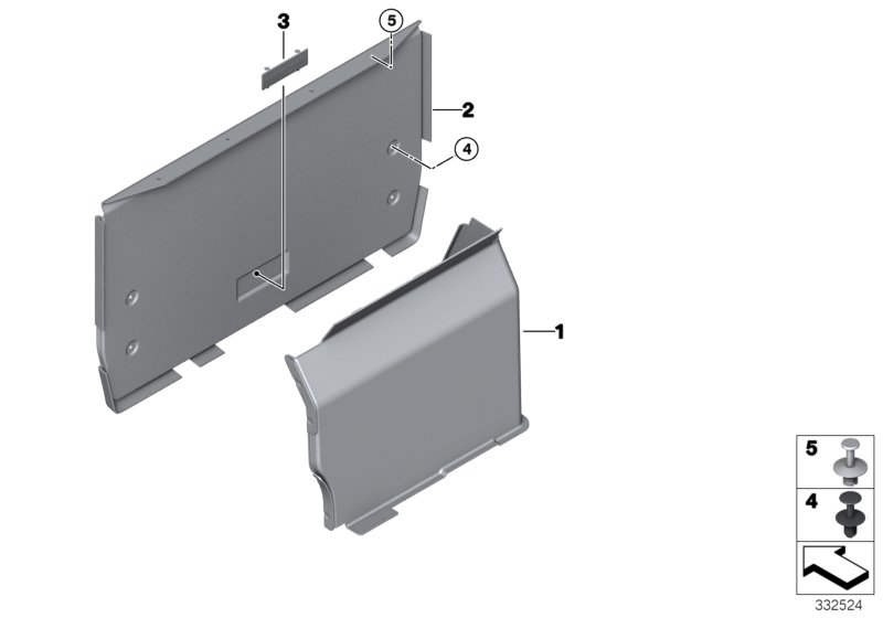 Trim panel, trunk partition