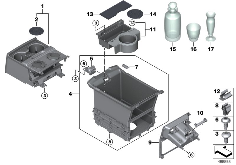 Storage comp.cen.console rear pass.comp.