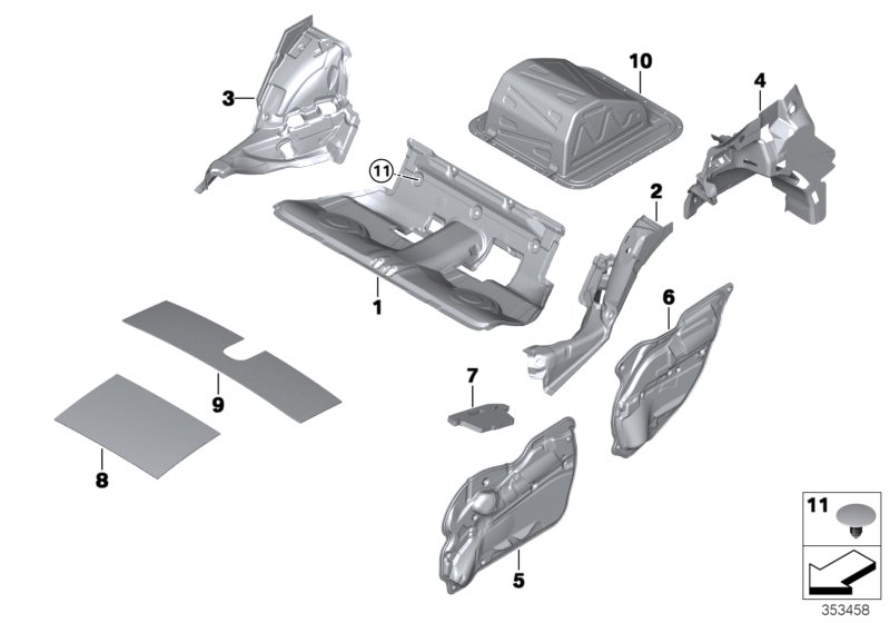 Sound insulating rear