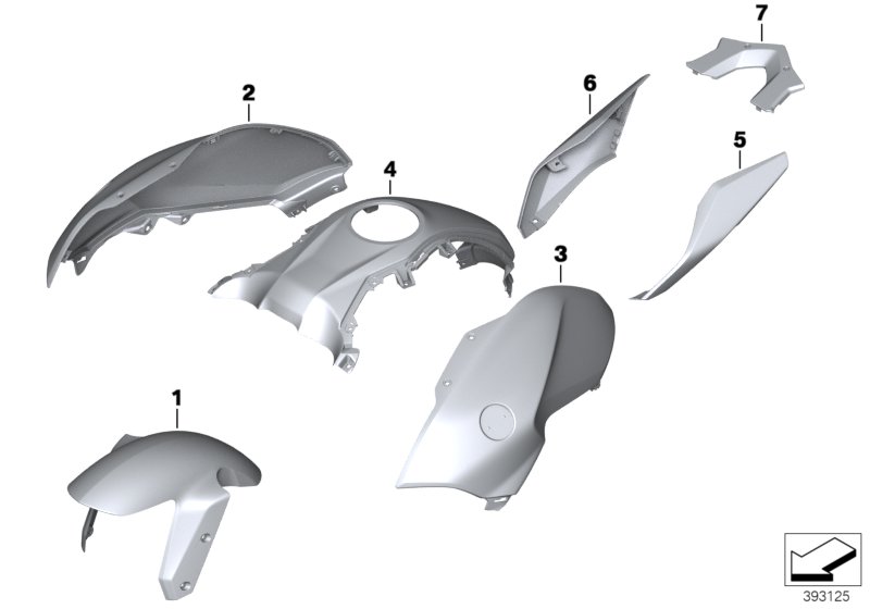 Painted parts WN44 thunder-grey met.