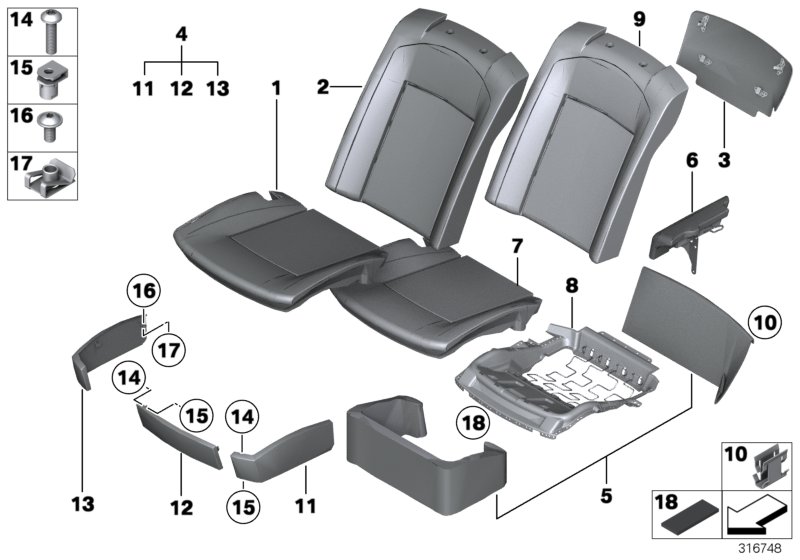 Seat, rear,cushion, & cover,comfort seat