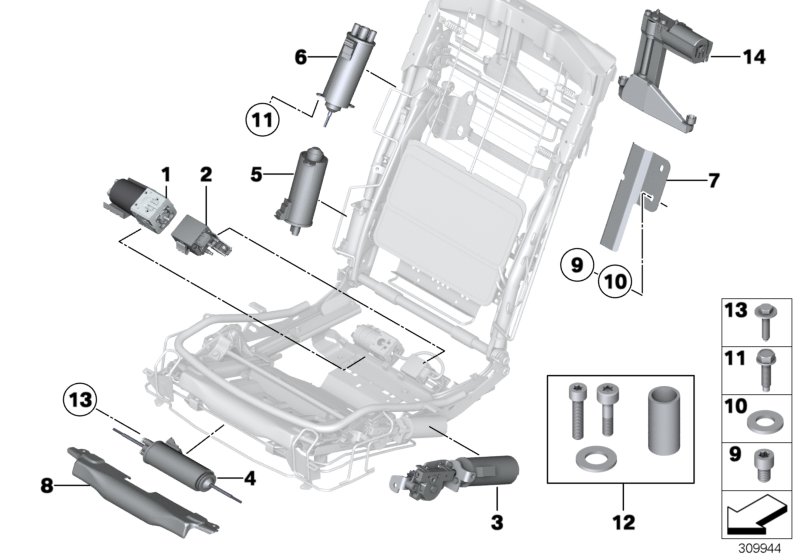 Seat, rear, electrical system and drives