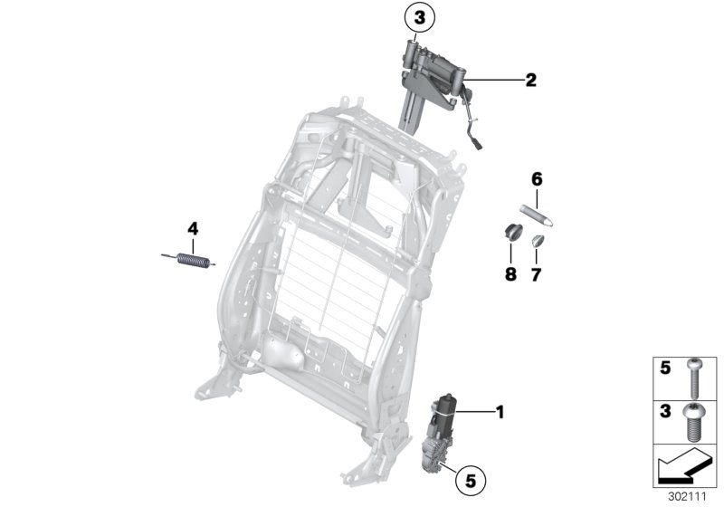 Seat, front, el.system& drives, backrest