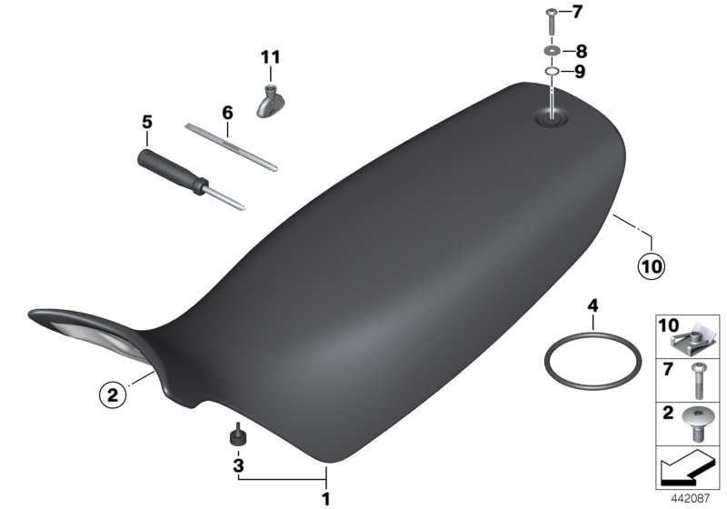 Seat bench and mounting parts