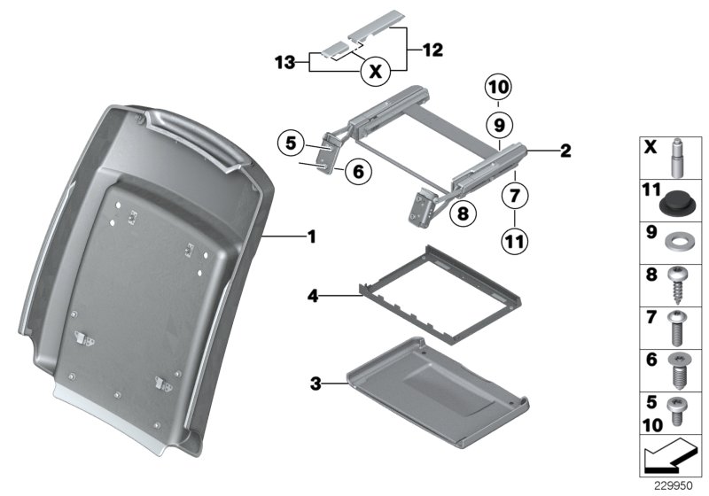 Backboard 12" Monitor & Attaching Parts