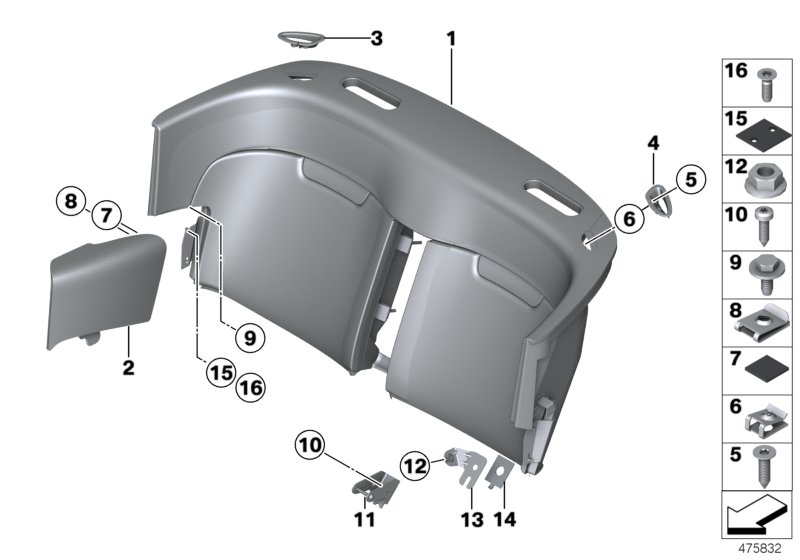 Seat, backrest, rear
