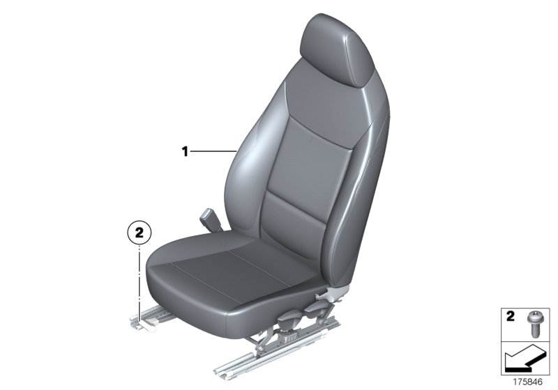 Seat, front, complete seat