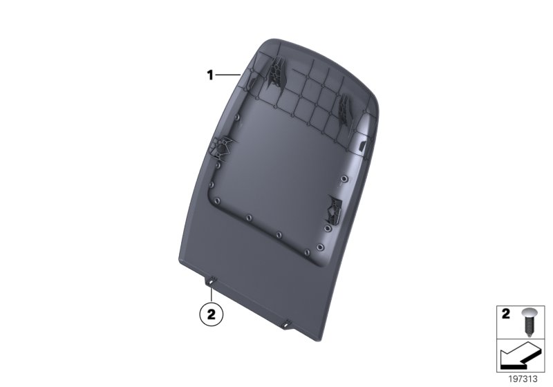 Front seat backrest frame/rear panel