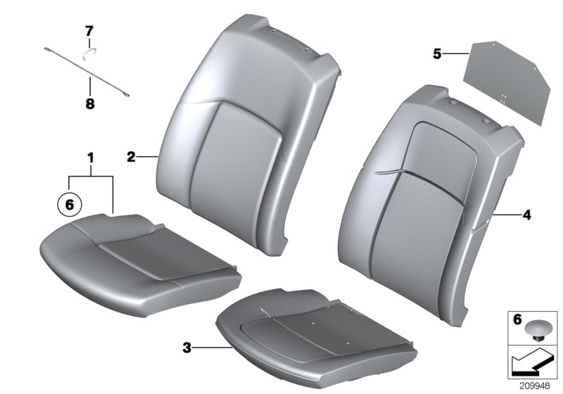 Seat, front, cushion, & cover,basic seat