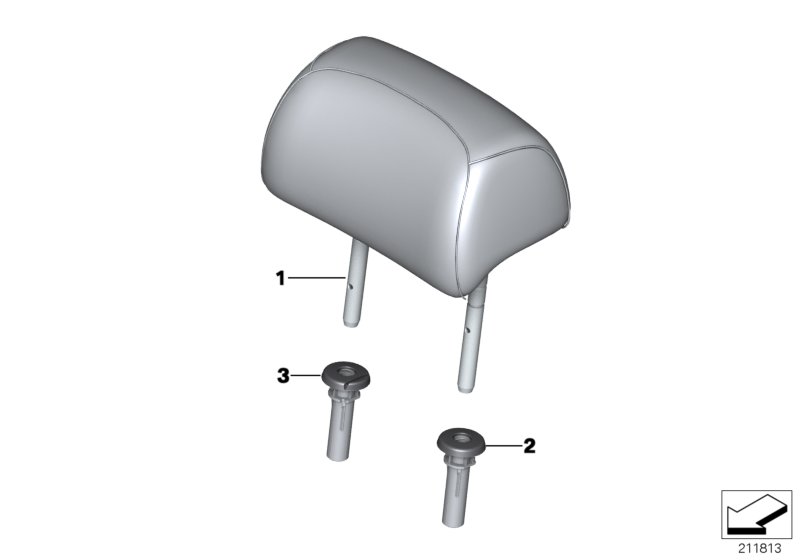 Seat, rear, head restraint, basic seat