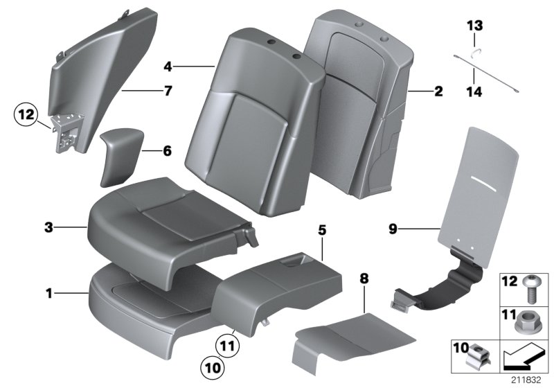Seat, rear,cushion, & cover,comfort seat