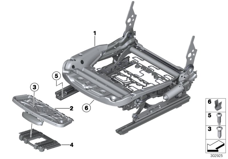 Seat, front, seat frame
