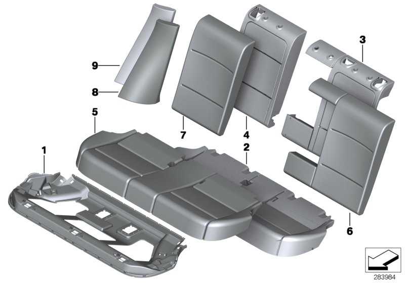 Seat, rear, cushion, & cover, basic seat